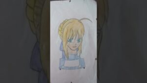 SABER FROM (FATE/STAY NIGHT DRAWING #shorts #saber